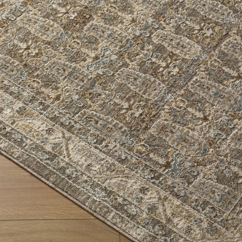 Tapis tissé à la machine Farshad, Gris anthracite / taupe / gris, Rectangle 2' x 2'11"