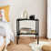 Square End Table with Rattan Storage Shelf