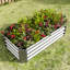 Pot de fleurs surélevé en métal argenté 421 pieds pour faire pousser des légumes, des fleurs et des herbes - Rouille simple à assembler-1628268022-1628268019