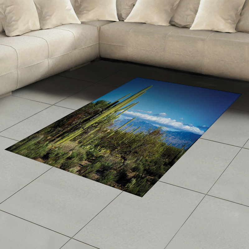 Tapis décoratif à poils longs en polyester à haute densité Desert, Rectangle— 4 pi x 5 pi 8 po