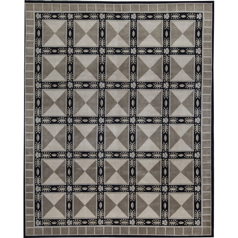 Hand-Knotted High-Quality Black Area Rug