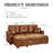 71" L-Shaped Convertible Pull-out Sofa Bed, Sectional Sleeper Couch with Reversible Storage Chaise, Brown-2050028130