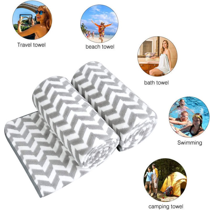 Ensemble de serviettes de bain 2 pièces Cheribin, gris