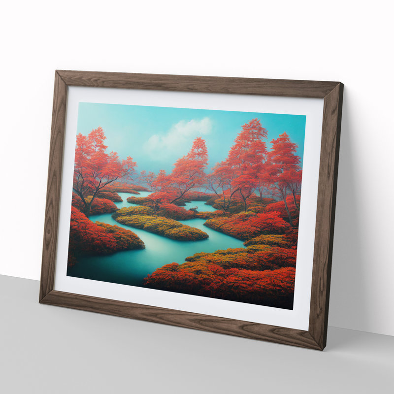 Ethereal Forest - Framed Print, 46cm H x 64cm W x 2cm D, Walnut