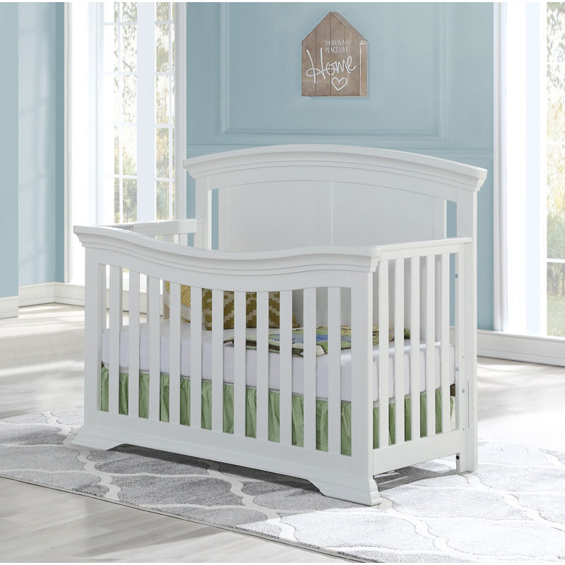 Lit de bébé portable convertible 4-en-1 Aneurin, Blanc