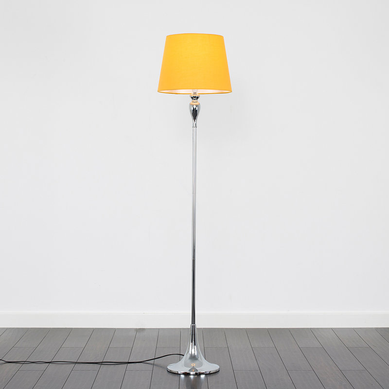 Latona 159cm Traditional Floor Lamp, Chrome, Beige, Yes