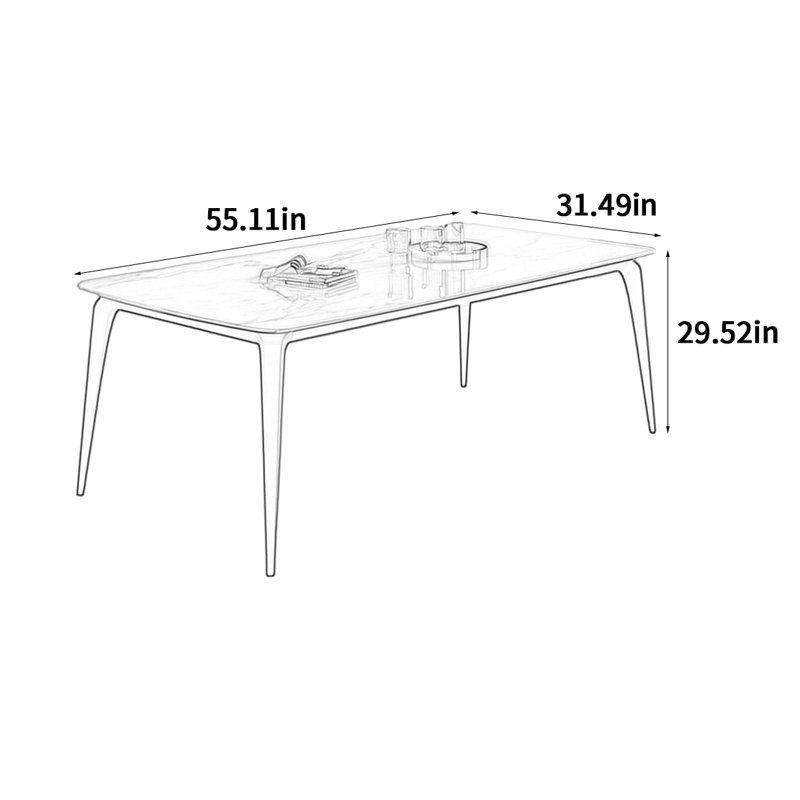 Table de salle à manger Simple Rock, H 29,52 po x L 55,11 po x l 31,49 po