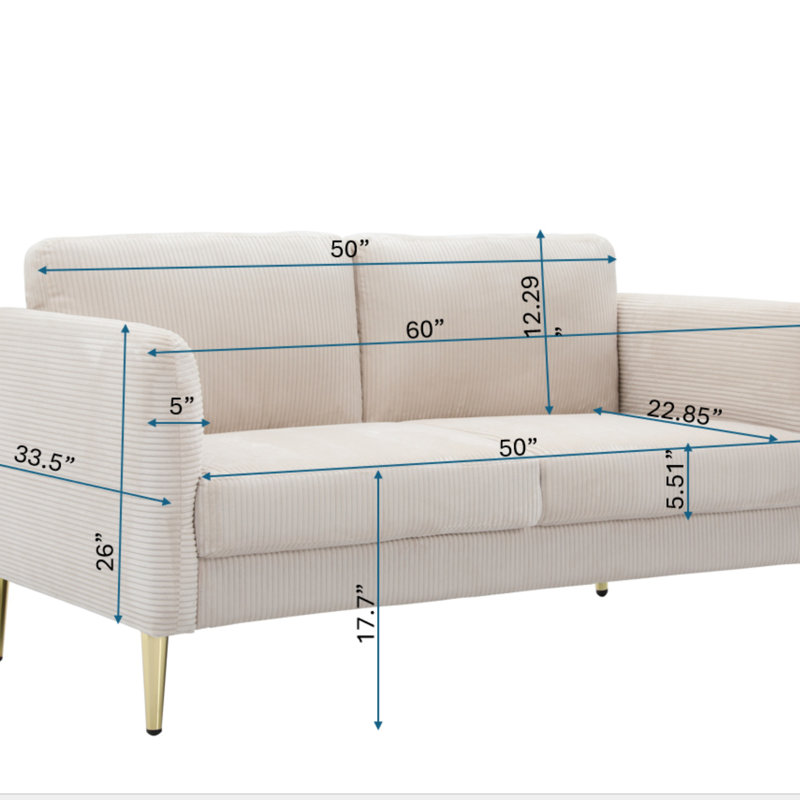 Causeuse 60,63 po, Beige