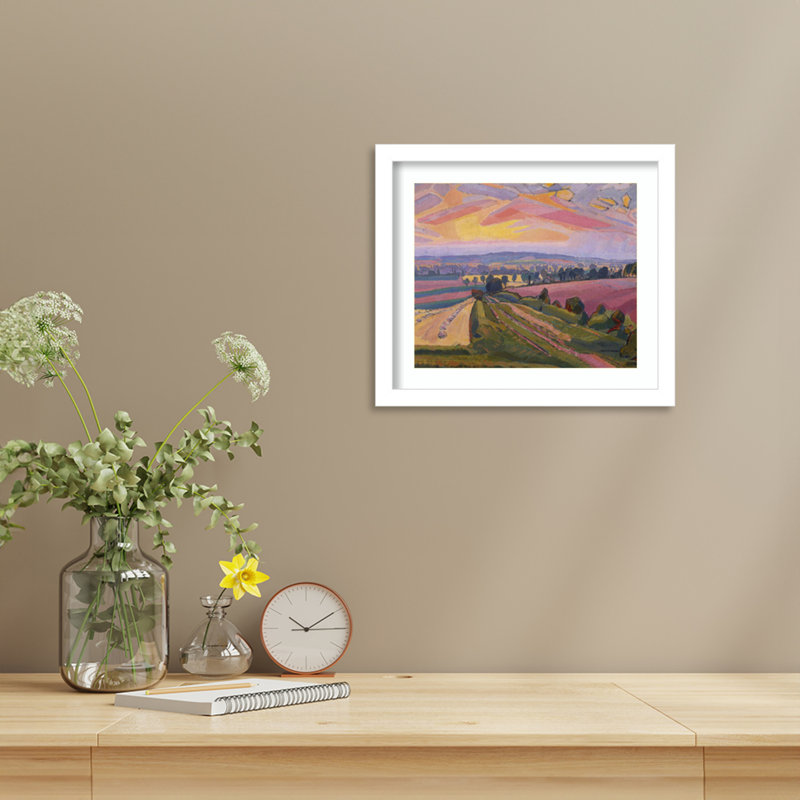 «The Icknield Way» par Spencer Frederick Gore, impression sur bois encadrée, Blanc, H 12 po x l 13 po