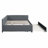 Upholstered Daybed with Trundle Sofa Bed Frame No Box Spring Needed, Linen Fabric-1935514983-1935514980
