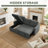 Upholstered L-Shape Gray Corduroy Space-Saving Sleeper Pull-Out Sofa With Hidden Storage-1719989693
