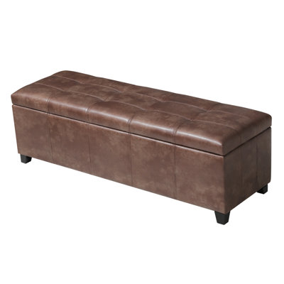 48” Upholstered Storage Ottoman Bench