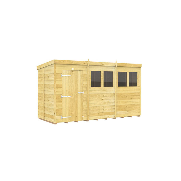 12ft x 5ft Pent Shed - Single Door with Windows