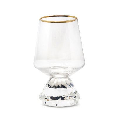 6 Pc Shot Glasses with Diamond Base, Gold Rim