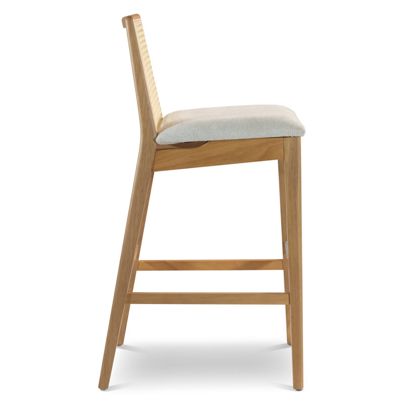 Modern Brazilian Nardia Cane Bar Stool, Light Gray/Domasco/Natural, Bar Stool (29.5" Seat Height)