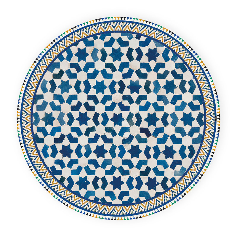 Bynoe Non-Slip Geometric Indoor Doormat, Round 136cm