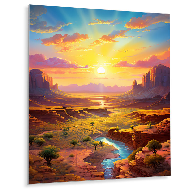 Margette - art mural Canyon, H 20 po x l 12 po x P 1 po, Métal