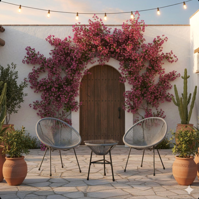 3-Piece Acapulco Wicker Patio Bistro Set With 2 Gray Chairs & Glass Table