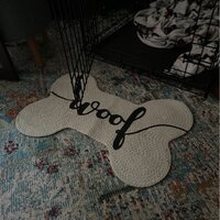 Super Area Rugs Decorative Dog Feeding Mat Natural Cotton Easy Clean Woof  Bone Shaped 15 X 23 Grey & Reviews