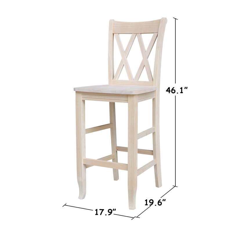Maner Solid Wood Counter Stool, Bar Stool (30" Seat Height)
