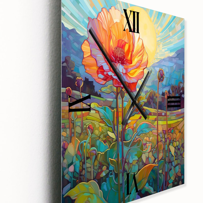 Horloge murale Azhanae - Chrysanthemums, Grand