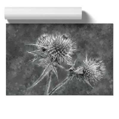 Thistle Flower Painting - Frameless Print