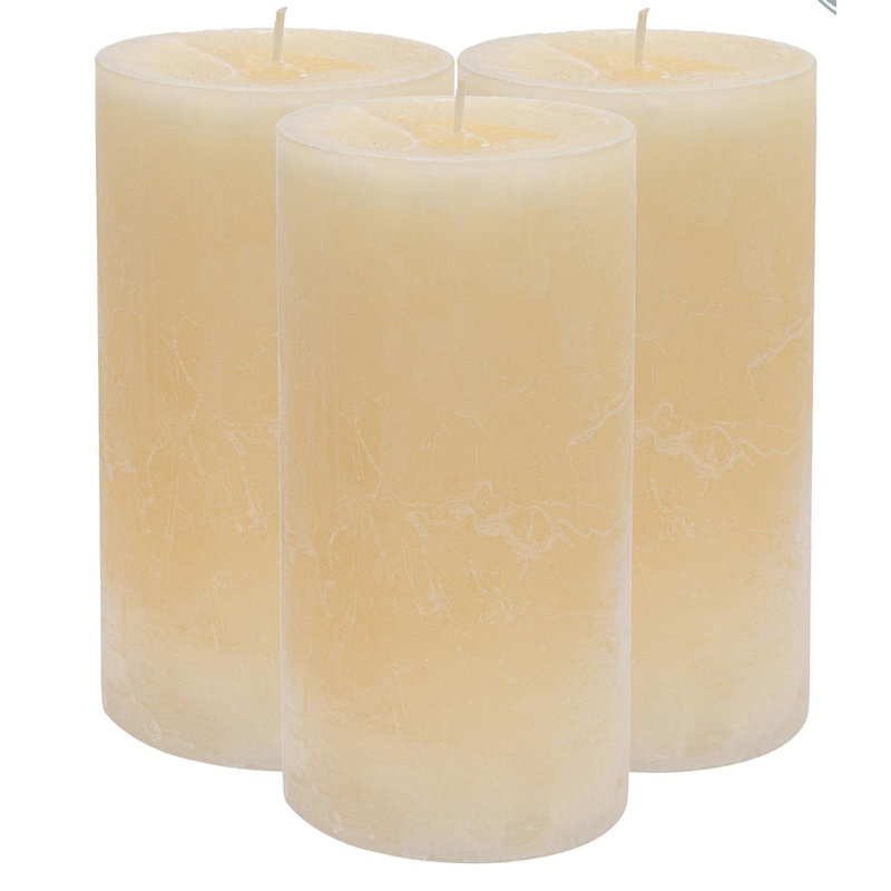 Vanilla Scented Pillar Candle, 20cm H x 9cm W x 9cm D