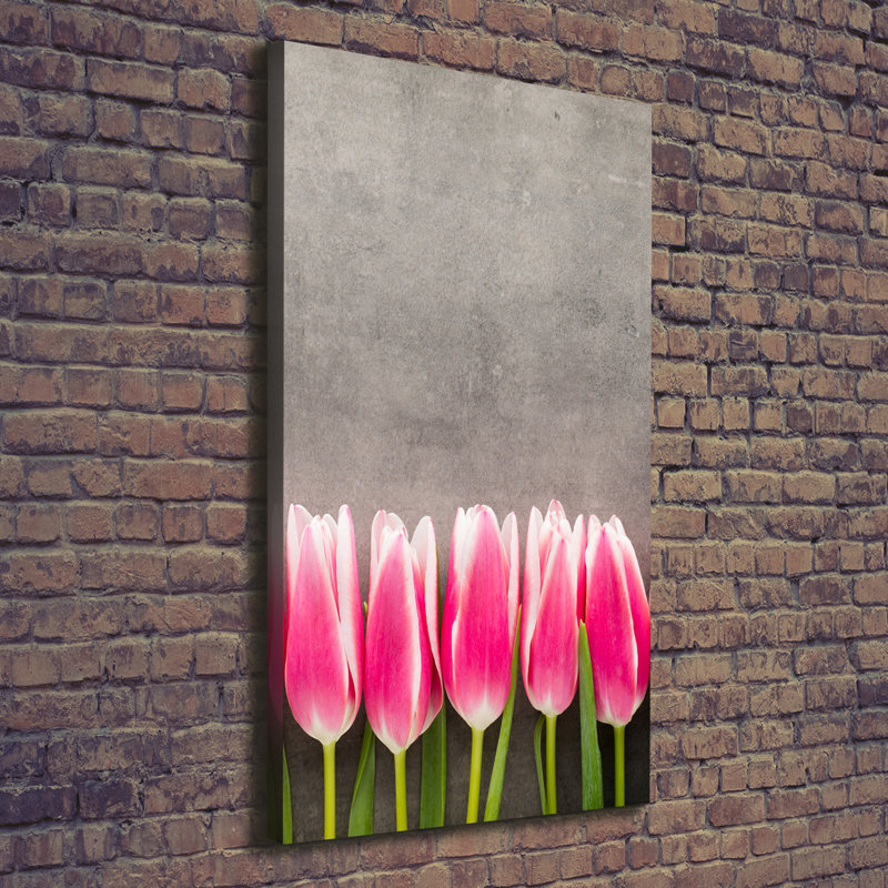 Pink Tulips 1 Piece Wrapped Canvas Wall Art