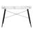 Computer Desk, Home Office, Laptop, Storage Shelves, 48"L, Work, White Marble Look Laminate, Black Metal, Contemporary, Modern-1222341418