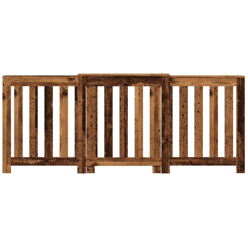 Extra Large Radiator Cover, Old Wood, 205 x 21.5 x 83.5 cm, Vertical Slats
