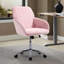 Fauteuil de bureau confortable et réglable, conception ergonomique, coussin en velours doux, base argentée, rose, profondeur de 25,07 po, poids de 21,54 lb et hauteur luxueuse de 37,08 po, pour un usage domestique