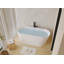Baignoire autoportante en acrylique de 55 po, baignoire autoportante, acrylique blanc brillant, bonde chromée Toe-Tap, certification Cupc