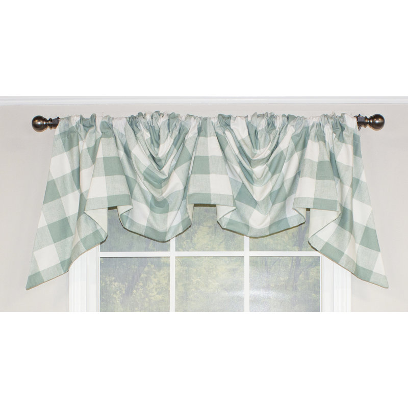 Checkered Swag Window Valance, Sage