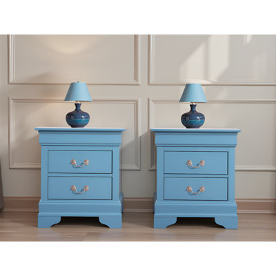 Zapopan Teal Nightstand Set Of 2