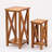 Set of 2 Solid Wood Nesting Tables Rustic Accent Side Tables with Open X-Frame Design Espresso-246741549