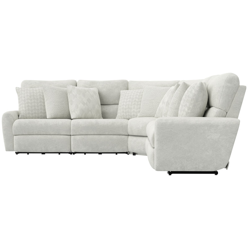Canapé modulaire inclinable 3 pièces Julieza, Polyester beige