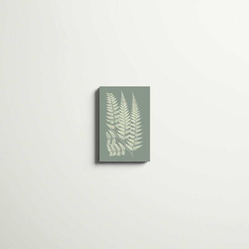 «Ferns on Sage III», peinture sur toile, H 18 po x l 12 po
