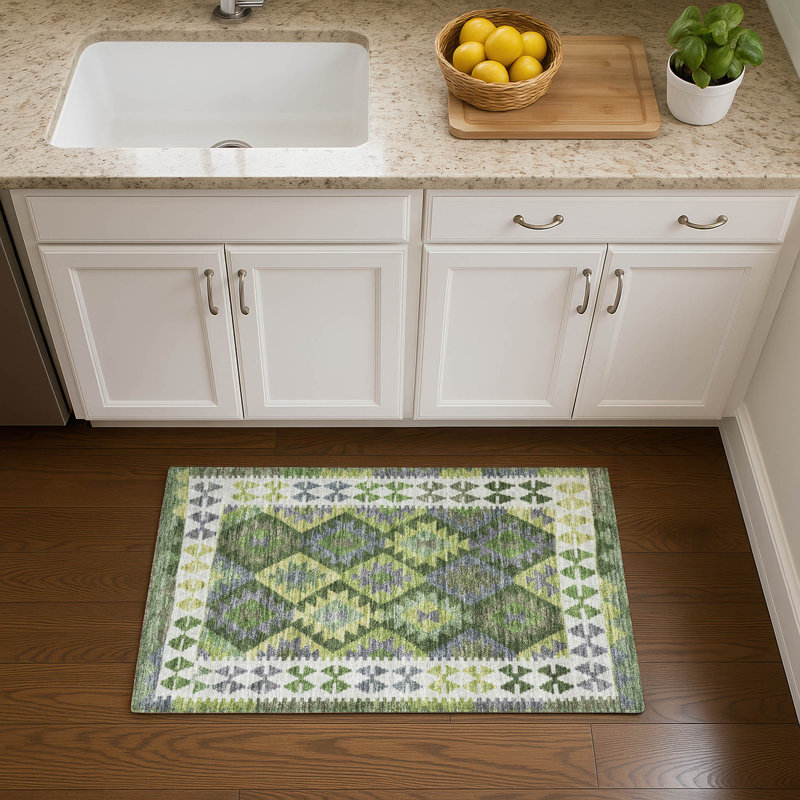 Premium Machine Washable Mayfield AMF1915 Tribal Rug, Rectangle 1'8" x 2'6"