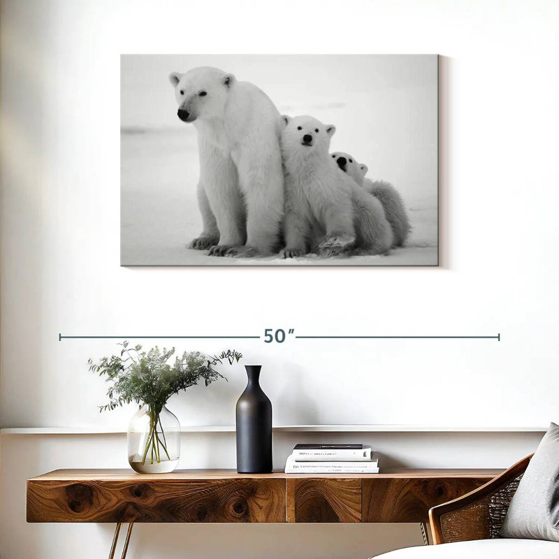 Famille d'ours polaires Brampt, H 24 po x l 36 po