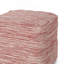 Pouf carré en coton, rouge et blanc