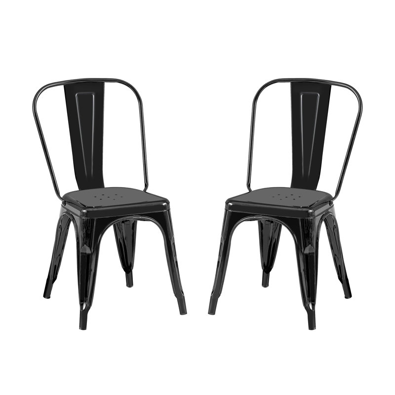 Chaise de salle à manger Kalya, Noir très lustré, 2