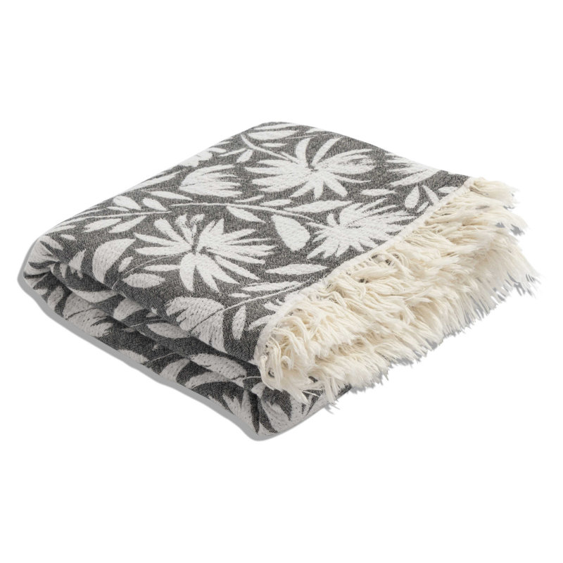 Couverture en mousseline réversible Antalya Whimsy, Noir
