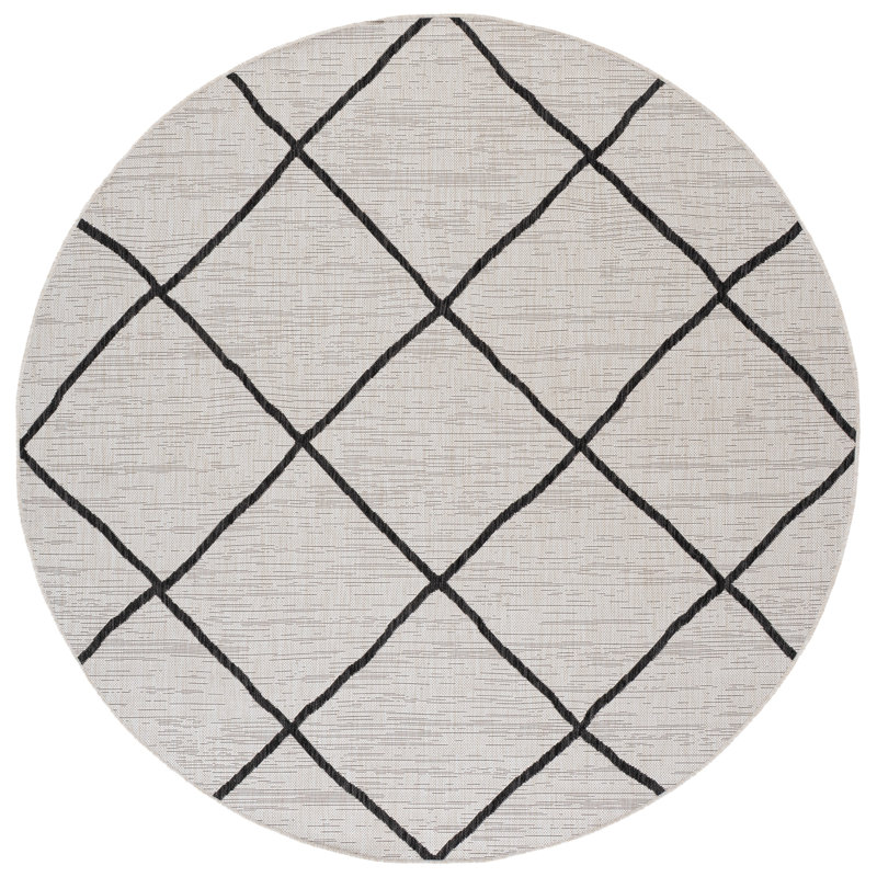 Courtyard Performance Geometric Indoor/Outdoor Area Rug, Round 6'7"