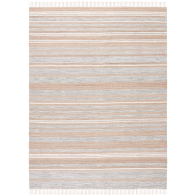 Caspen Hand Woven Jute, Wool Striped Rug