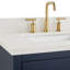 Ensemble de meuble-lavabo simple autoportant 30 po avec plateau en quartz blanc pur et vasque en céramique Addisin-251690528-251690530