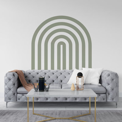 Arc-en-ciel arc plein, autocollant mural Boho, autocollant d'arche de lit, adhésif mural Hedboard, autocollant mural arche, décoration murale Boho moderne Mid-Century 157LU