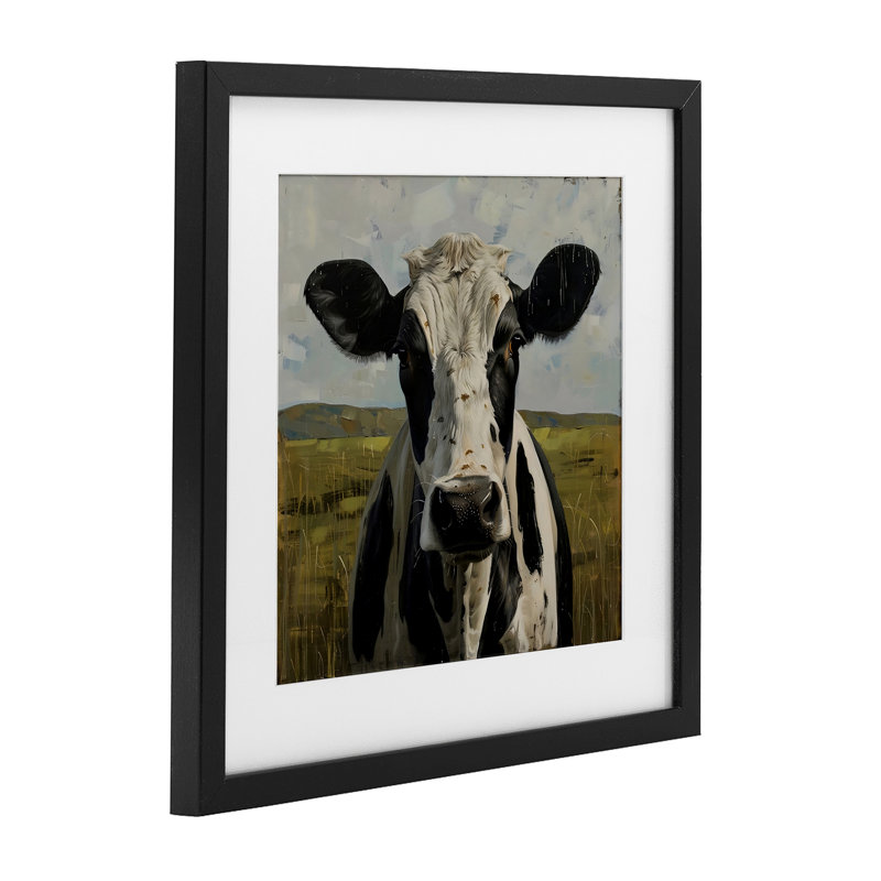 «Sp Spot Cow in Pasture», reproduction encadrée sous verre, design par LSR Creative Studio, H 13 po x l 13 po