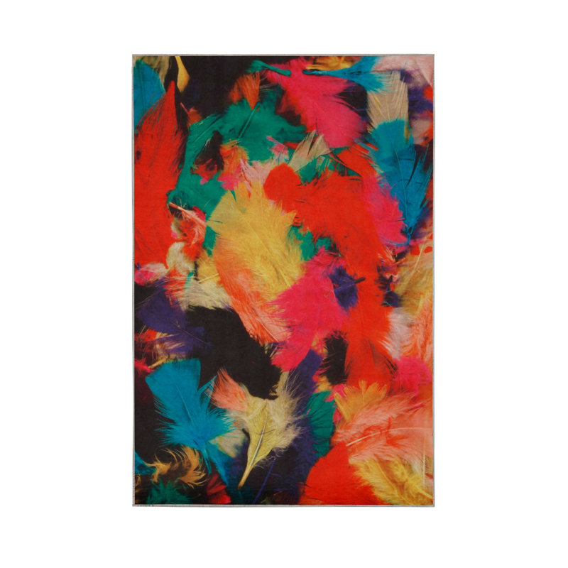 Soft Hall Carpet 2.6 x 4.9 Feet | 100% Polyester, 0.04 in Pile Height | Antibacterial, Non-Slip Underside | Woven with 3D Digital Printing | Machine Washable | Durable & Stylish for Entryways & Living Rooms