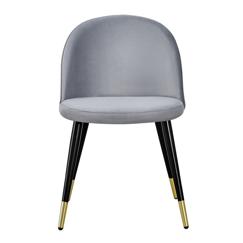 Ivan 47cm H Velvet Upholstered Side Chair, Grey