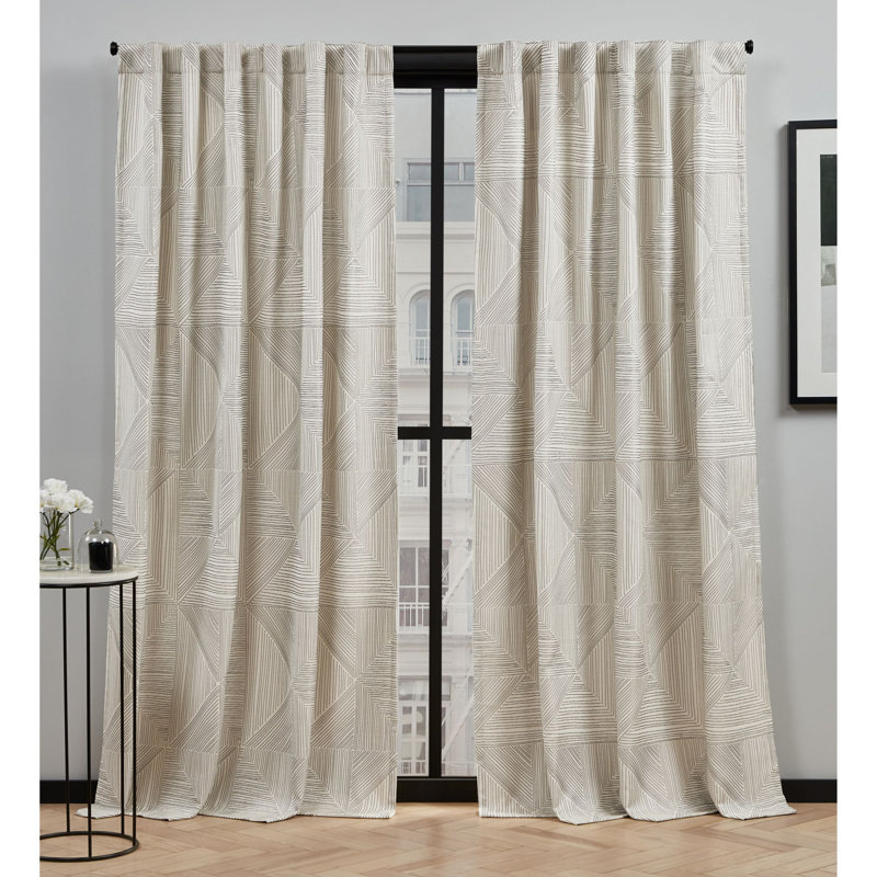 Paire de rideaux obscurcissant avec passe-tringle et passe-tringle, Ivoire, L 54 po x L 84 po